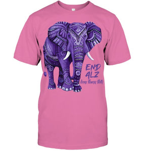 Alzheimers Awareness Purple Elephant Awareness T Shirt