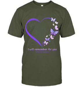 I Will Remember For You Butterfly Alzheimer s Awareness T Shirt