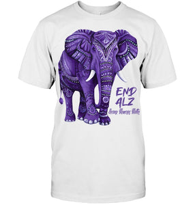 Alzheimers Awareness Purple Elephant Awareness T Shirt