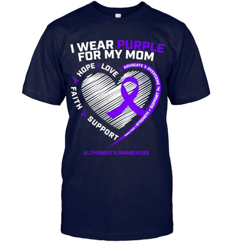 Image of Purple Alzheimers Awareness Products Mom Gifts Men Women T Shirt