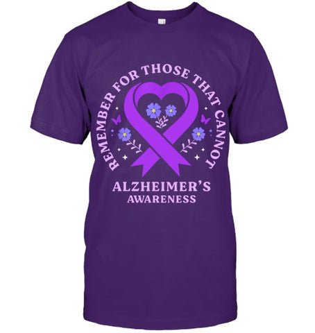 Image of Remember For Those That Cannot Alzheimer s Awareness Ribbon T Shirt