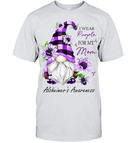 Image of I Wear Purple For My Mom Gnome Alzheimer's Awareness