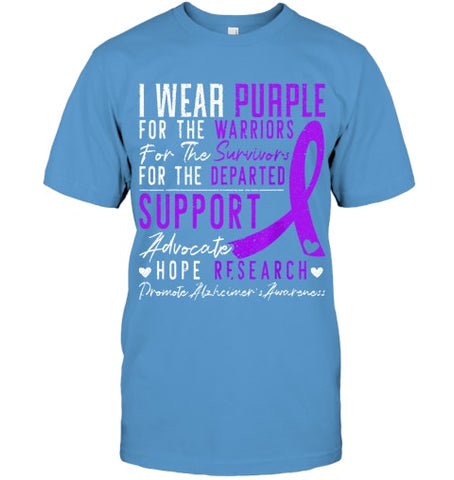 Image of I Wear Purple Alzheimer s Awareness Dementia Disease T Shirt