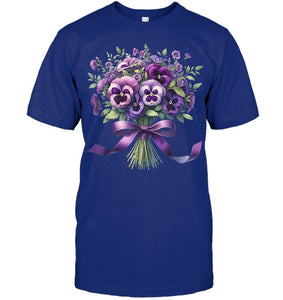 Alzheimer purple floral pansy dementia alzheimer s awareness T Shirt (5)