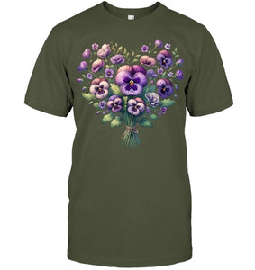 Alzheimer purple floral pansy dementia alzheimer s awareness T Shirt (2)