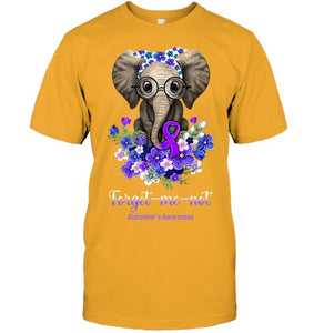 Forget me not Alzheimer s Awareness Elephant Flower T Shirt