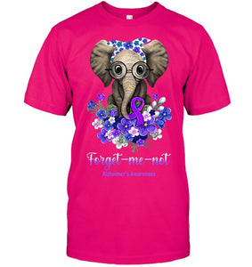 Forget me not Alzheimer s Awareness Elephant Flower T Shirt