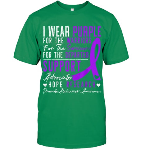 Image of I Wear Purple Alzheimer s Awareness Dementia Disease T Shirt