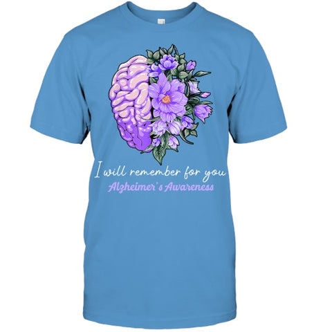 Image of I Will Remember For You Purple Ribbon Alzheimers Awareness