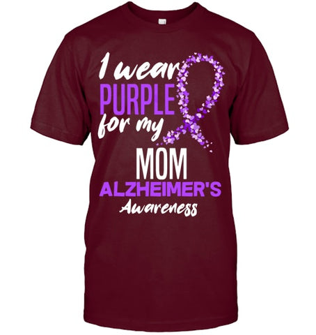 Image of I Wear Purple For My Mom Dementia Alzheimer s Awareness T Shirt