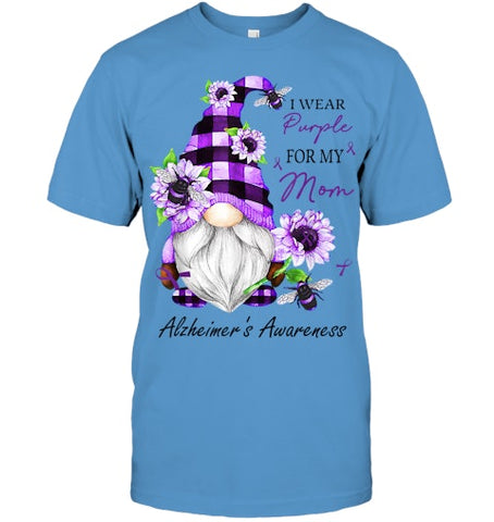 Image of I Wear Purple For My Mom Gnome Alzheimer's Awareness