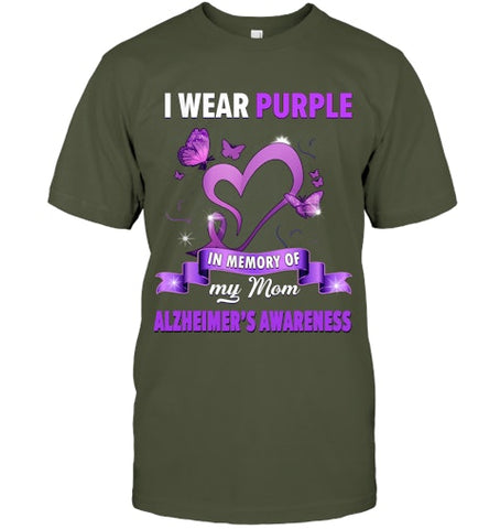 Image of Alzheimer s Awareness Gift I Wear Purple In Memory Of My Mom T Shirt