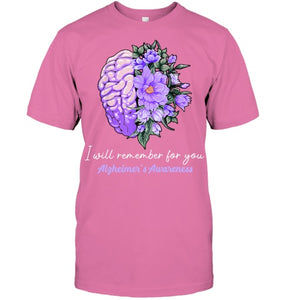 I Will Remember For You Purple Ribbon Alzheimers Awareness