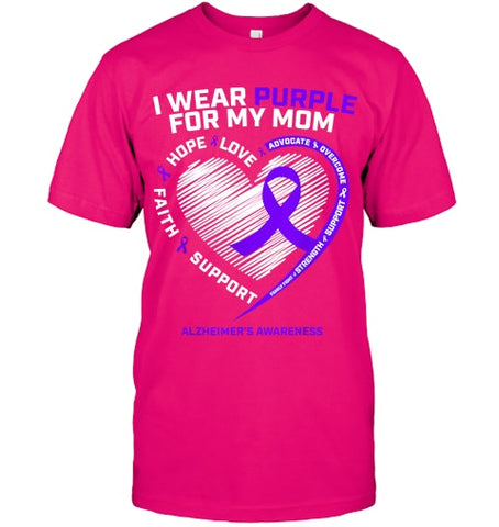 Image of Purple Alzheimers Awareness Products Mom Gifts Men Women T Shirt