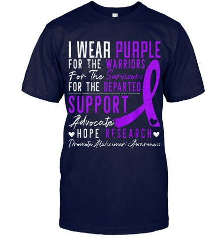 Image of I Wear Purple Alzheimer s Awareness Dementia Disease T Shirt