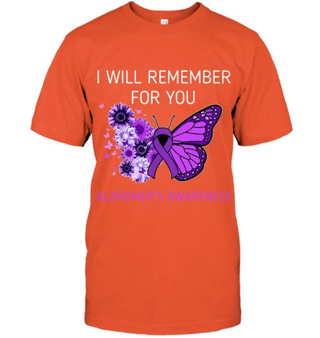 Image of Alzheimer s Awareness I Will Remember you Butterfly Women T Shirt