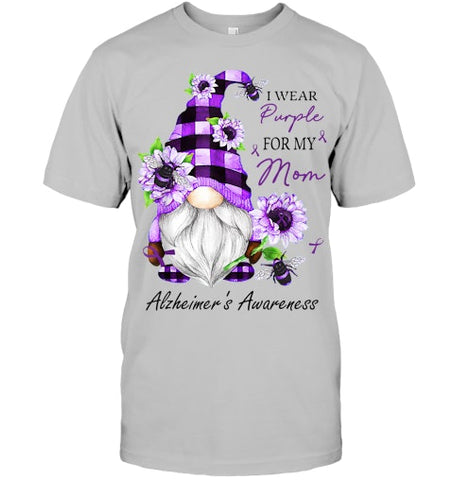 Image of I Wear Purple For My Mom Gnome Alzheimer's Awareness