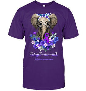 Forget me not Alzheimer s Awareness Elephant Flower T Shirt