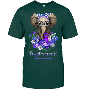 Forget me not Alzheimer s Awareness Elephant Flower T Shirt