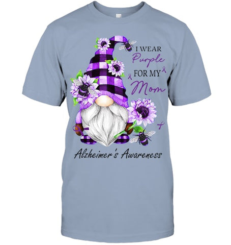 Image of I Wear Purple For My Mom Gnome Alzheimer's Awareness