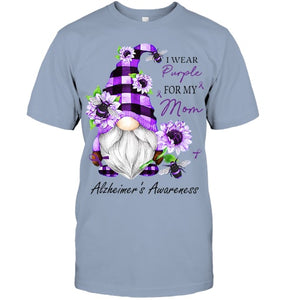 I Wear Purple For My Mom Gnome Alzheimer's Awareness