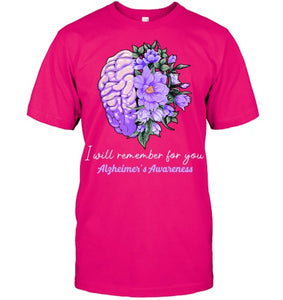 I Will Remember For You Purple Ribbon Alzheimers Awareness