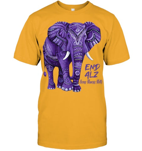 Image of Alzheimers Awareness Purple Elephant Awareness T Shirt