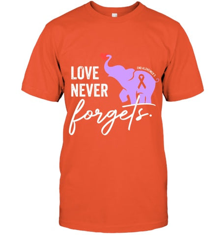 Image of End Alzheimers Shirt Love Never Forgets Alzheimers Awareness T Shirt