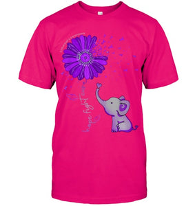 Hope Fight Cure Elephant Alzheimer s Purple Ribbon T Shirt