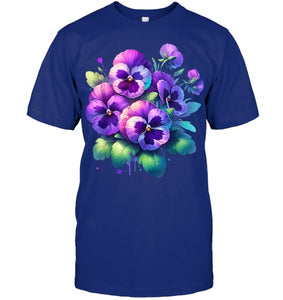 Alzheimer purple floral pansy dementia alzheimer s awareness T Shirt