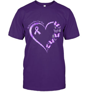 I ll Remember For You Purple Butterfly Alzheimer s Awareness T Shirt