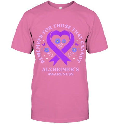 Image of Remember For Those That Cannot Alzheimer s Awareness Ribbon T Shirt