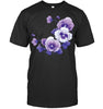 alzheimer purple floral pansy alzheimer s awareness T Shirt