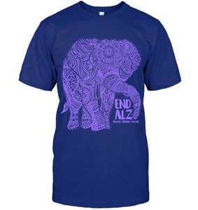 Purple Elephant Alzheimer Awareness Apparel & gifts, END ALZ T Shirt