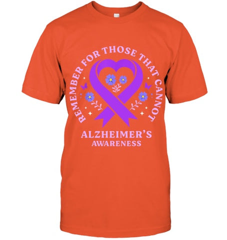 Image of Remember For Those That Cannot Alzheimer s Awareness Ribbon T Shirt