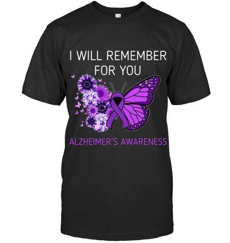 Image of Alzheimer s Awareness I Will Remember you Butterfly Women T Shirt