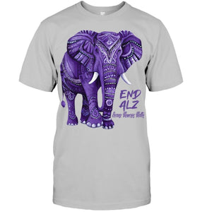 Alzheimers Awareness Purple Elephant Awareness T Shirt