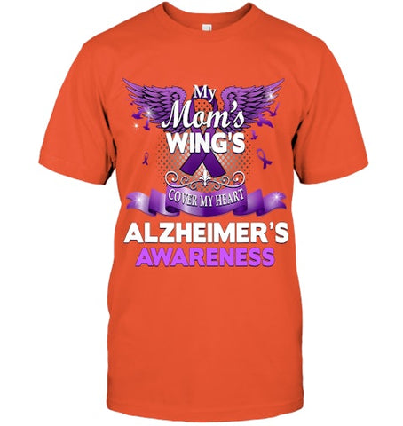 Image of Alzheimer s Awareness Products Mom s Wings Cover My Heart T Shirt