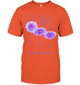 Faith Hope Love Purple Flower Ribbon Dementia Awareness T Shirt