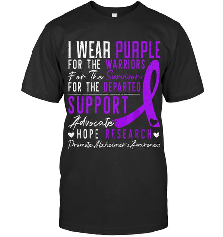 Image of I Wear Purple Alzheimer s Awareness Dementia Disease T Shirt