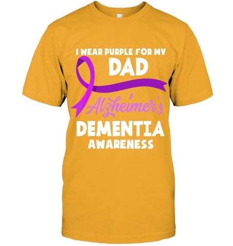 Image of I Wear Purple For My Dad Alzheimer s Dementia Awareness T Shirt