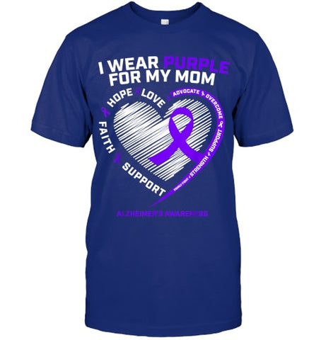 Image of Purple Alzheimers Awareness Products Mom Gifts Men Women T Shirt