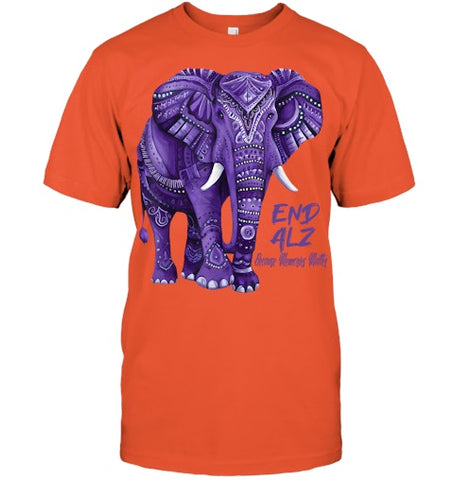 Image of Alzheimers Awareness Purple Elephant Awareness T Shirt