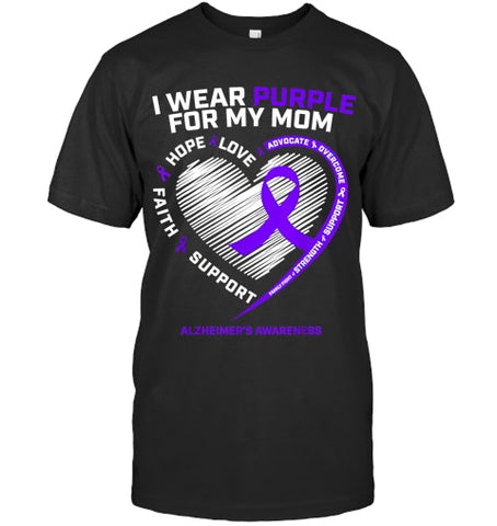 Image of Purple Alzheimers Awareness Products Mom Gifts Men Women T Shirt