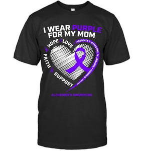 Purple Alzheimers Awareness Products Mom Gifts Men Women T Shirt