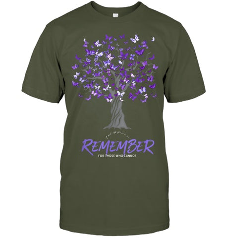 Image of Alzheimer Awareness Tee for Men and Women Purple Butterfly T Shirt