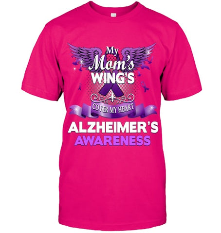 Image of Alzheimer s Awareness Products Mom s Wings Cover My Heart T Shirt