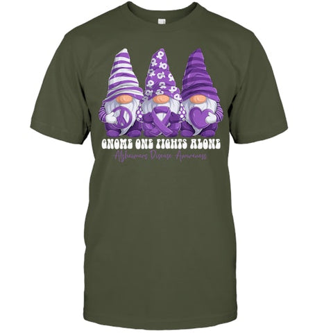 Image of Alzheimer s Disease Awareness Month Purple Ribbon Gnomies T Shirt