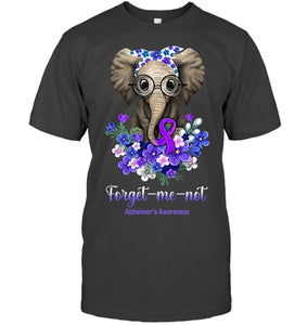 Forget me not Alzheimer s Awareness Elephant Flower T Shirt