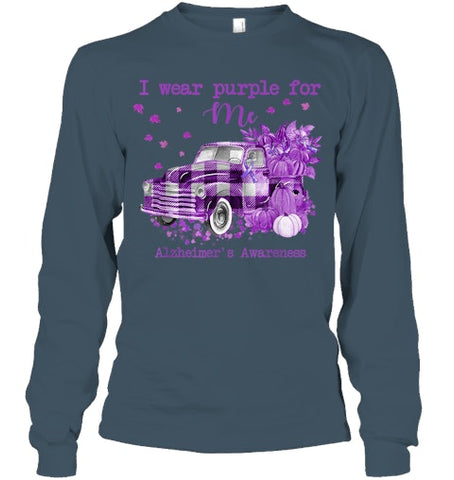 Image of I Wear Purple Pumpkin Truck For Me Alzheimer's Awareness